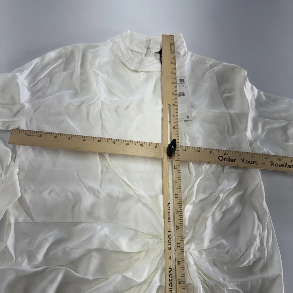 Zara Dress Women Small White Knot Front Long Sleeve Tunic Mock Neck 1971/184/250